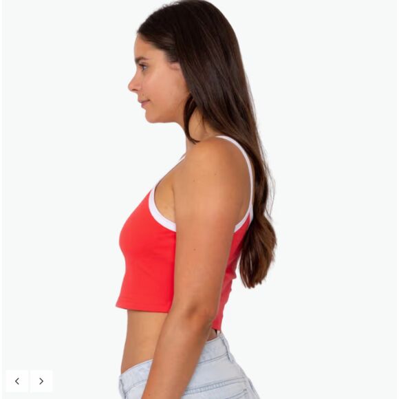 Rusty Lucy Contrast Stitch Baby Crop Tank - Cayenne XL - Picture 3 of 4